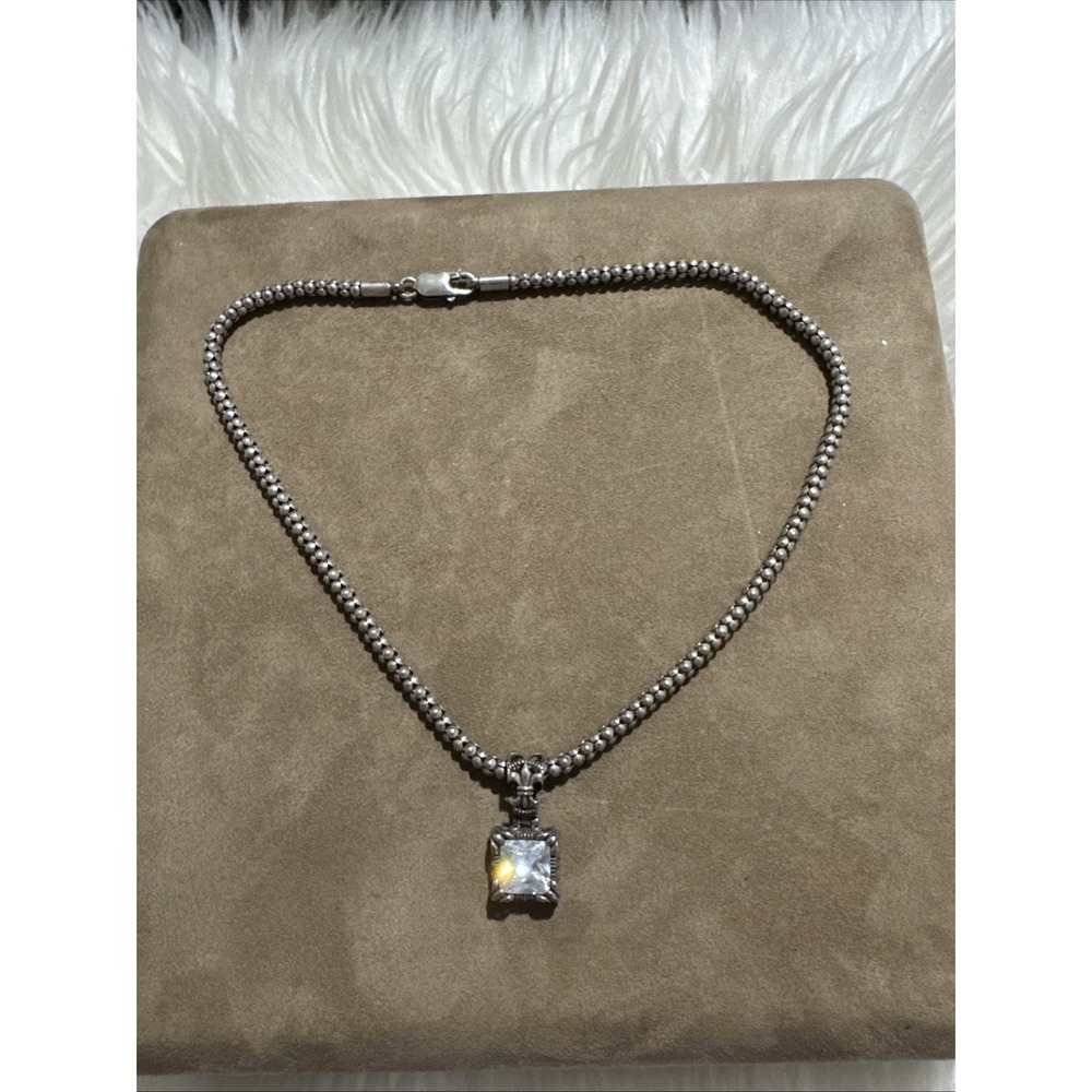 Silpada N1106 Popcorn Necklace with S0979 Uptown Cubic Zirconia Pendant EUC 925